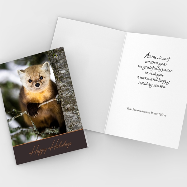 Alternate view:ALT2 of Pine Marten Trees for Wildlife Holiday Cards