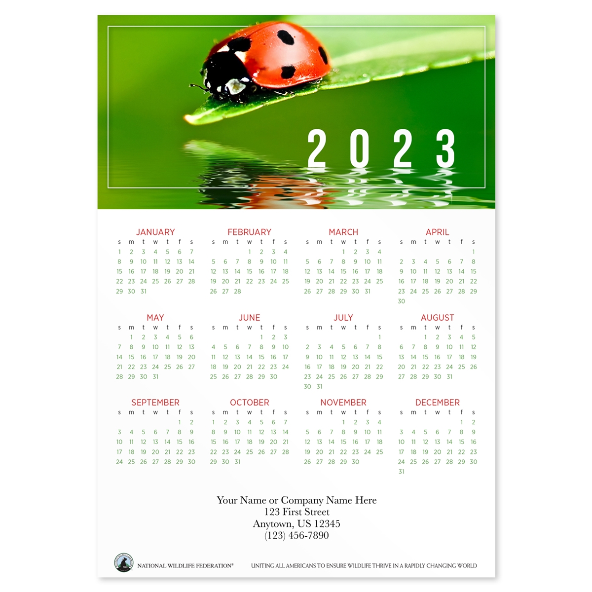 Lovely Ladybug 2023 Calendar Magnet