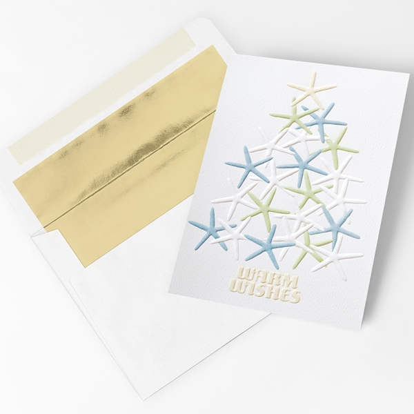 Alternate view:ALT1 of Starfish Christmas Tree Holiday Cards