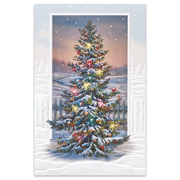Alternate view: of Sparkling Tree Holiday Cards
