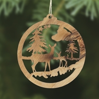 Deer in the Forest Trees for Wildlife Ornament