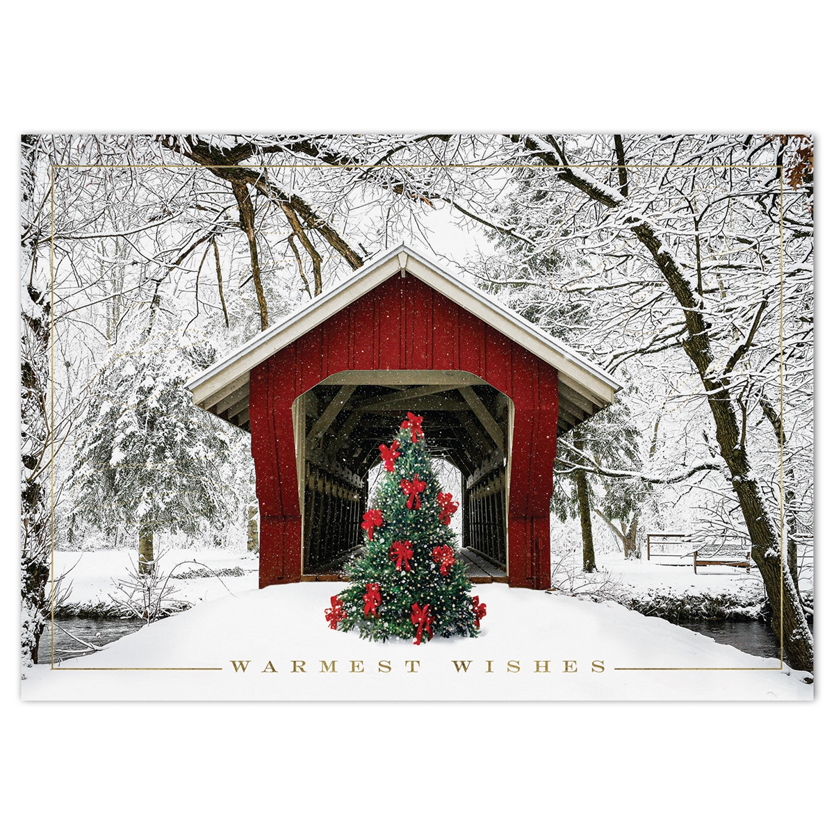 Winter Covered Bridge Card