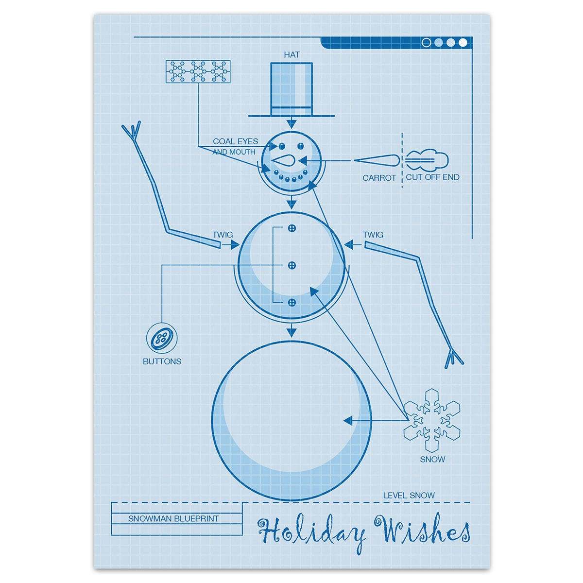 Snowman Blueprint Card