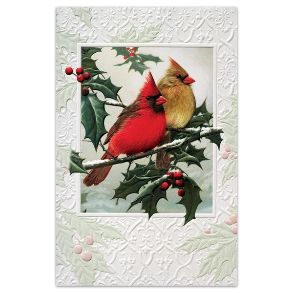 Alternate view: of Christmas Cardinals Card