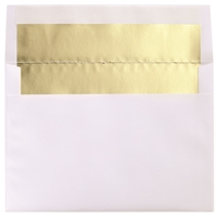 Gold Foil Lined White Fastick Envelopes - NWFENVLPGD